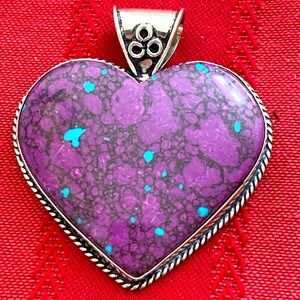 NEW 925 STERLING SILVER MOSAIC JASPER STONE PENDANT